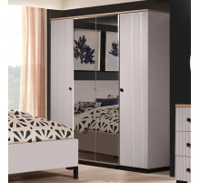 Четырехстворчатый шкаф для одежды Мадрид (Кашемир эмаль)