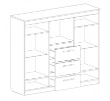 Широкий комод с баром для гостиной Элана, цвет Бодега белая