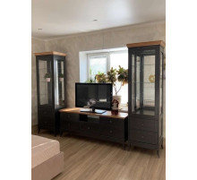 Шкаф-витрина для посуды Римини MUR-118-11/1(1) одностворчатый (RAL 7022)